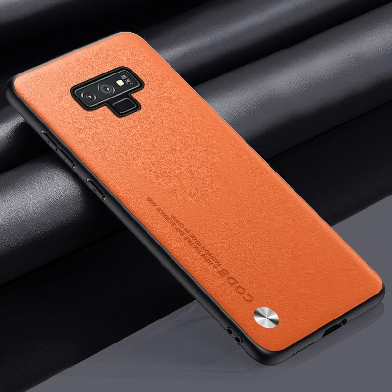 

Роскошный чехол из искусственной кожи для Samsung Galaxy Note 9, задняя крышка, силиконовый защитный чехол для телефона Samsung Note 8 Note8 Note9 Coque For Galaxy Note 9 оранжевый