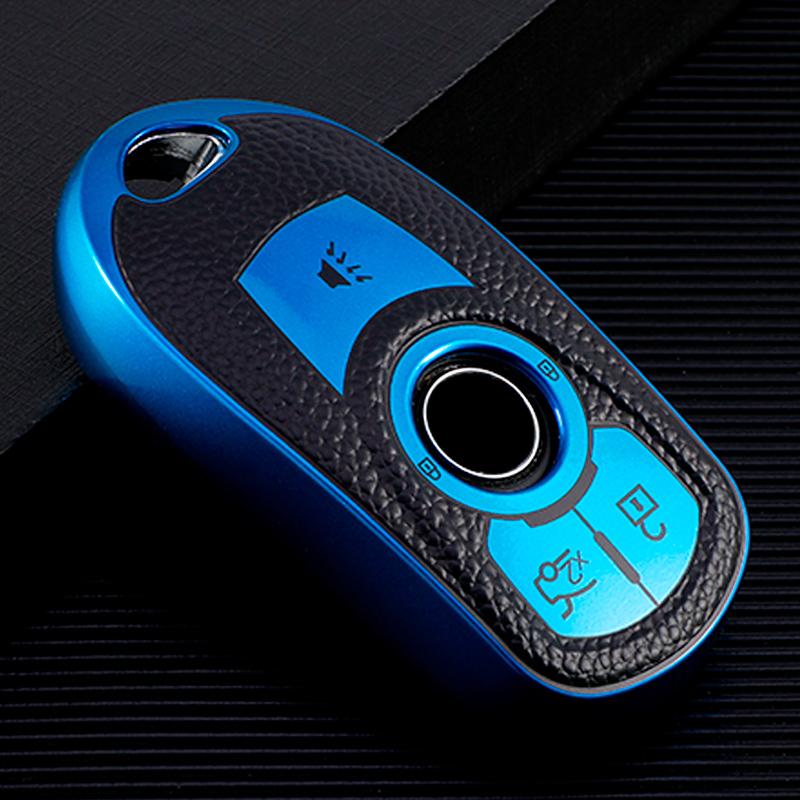 Car Key Cover Bag Case Shell Protector Keychain for Buick Encore Envision Car Excelle Lacrosse Regal Verano GX GL6 Leather TPU