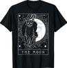 Tarot Card Crescent Moon And Cat Graphic T-Shirt