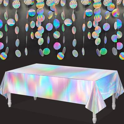 Iridescent Disco Star Garland: Laser-Cut Party Wall Hanging