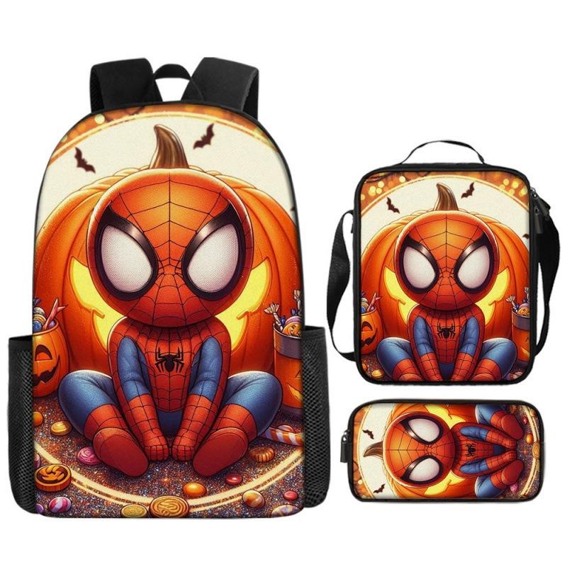 Spider-Man Backpack Set for Kids Toddler Halloween Backpack 3 Piece School Bag Street Style