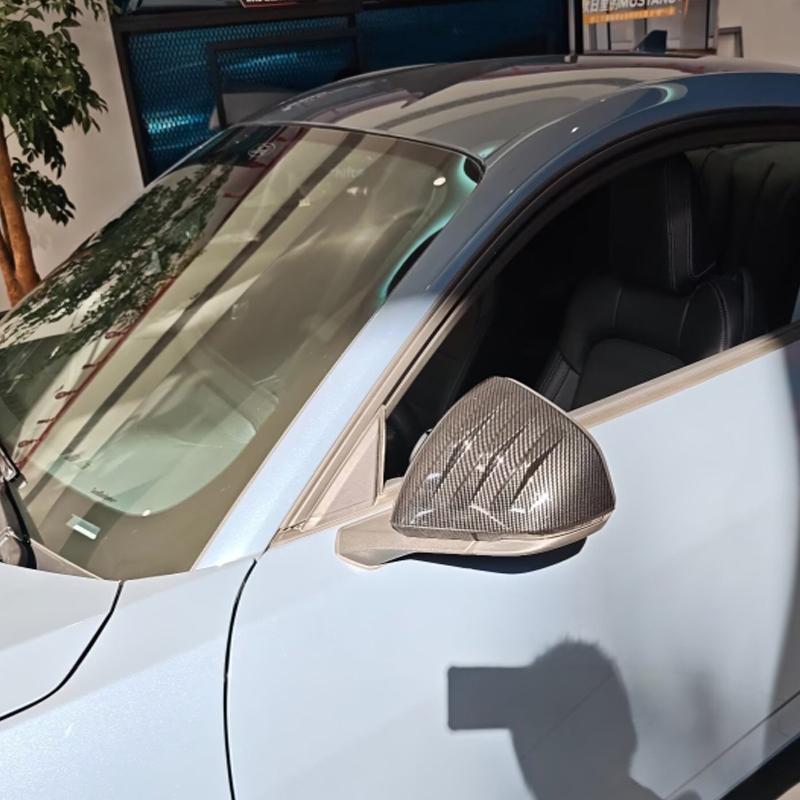 For Ford Mustang 2024 2025 ABS carbonfiber Rear View Mirror Cover Side Door Rearview Mirrors Cap Covers Exterior Accessories