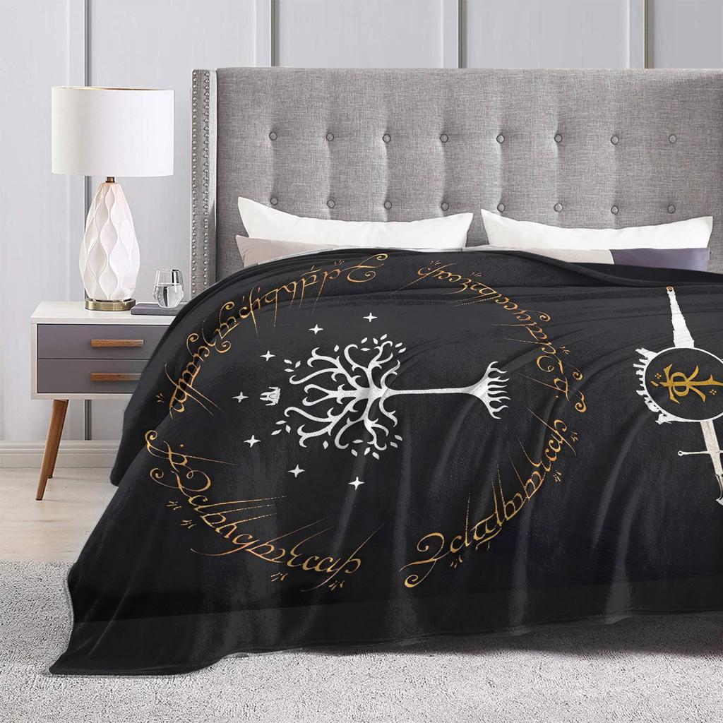 L-Lords Of The R-Rings  Blanket  Travel Office Flannel Throw Blanket For Bedroom Soft Warm Design Quality Bedspread