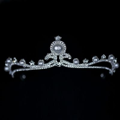 Bridal Crown Tiara Elegant Rhinestones and Pearls  Birthday Hair Accessories  Exquisite and Versatile Semi Circle Crown Wedding Jewelry