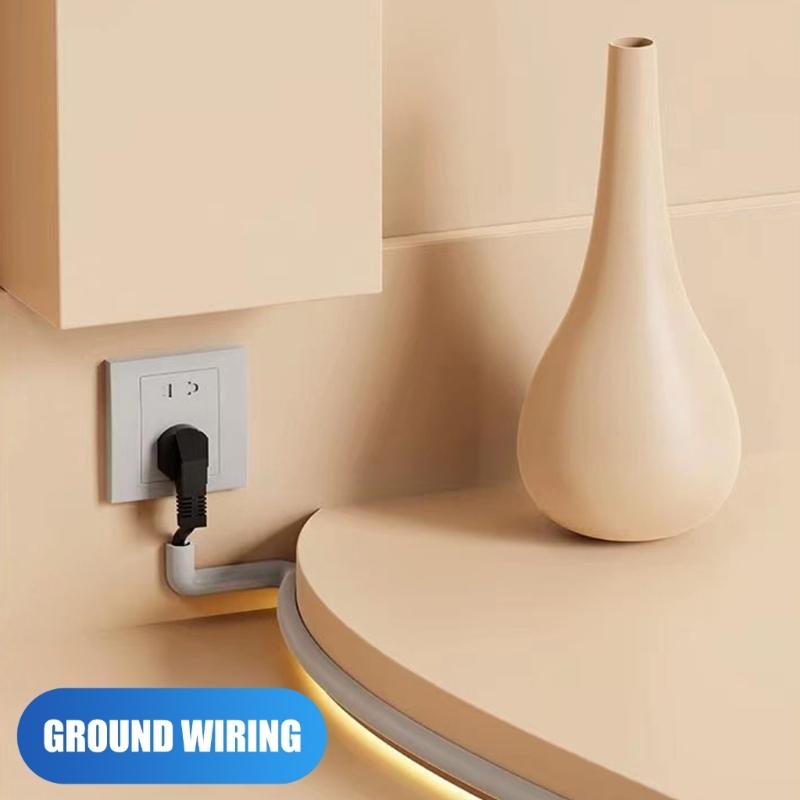 1m Long Cable Management Cover Wall Cord Concealer PVC Trunking Wire Line Hider for Home Office Easy Installation