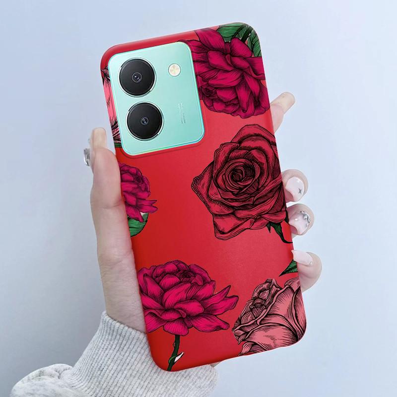 For Vivo Y27s Case Vivo Y36 Russian Cover Beautiful Butterfly Flower Girls Design Bumper Shell For Vivo V2247 V2322 Back Housing
