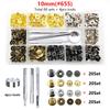 60/100 sets 10mm 12.5mm 15mm Metal Snap Fastener Button Press Popper With Tool Leather Bag Clothes Jacket Repair Assortment Kit