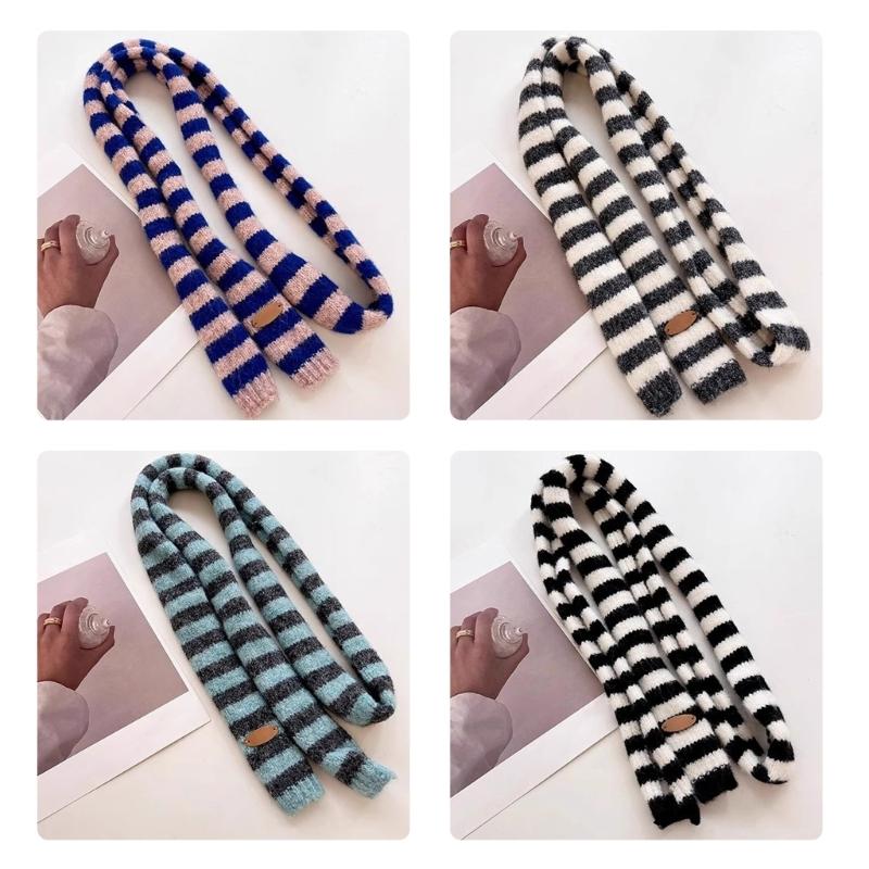 Knit Scarf for Women Long Skinny Belt Necktie Neck Scarf Girls Photo Props Long Neckerchief Skinny Scarf Necktie