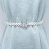 Women's Large Pearl Rhinestone Waist Chain Elastic Belt