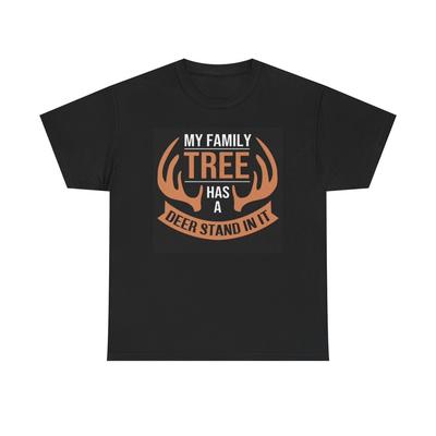 My Family Tree Hunting Graphic T Shirt Deer Stand Outdoors Unisex Heavy Cotton Unisex T-Shirt