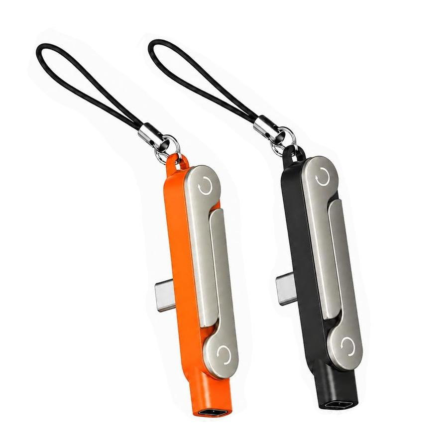 240W USB C to USB C Foldable Stand Adapter Data Cable with 360° Holder for Desk Gaming Office Car Travel Right Angle 3