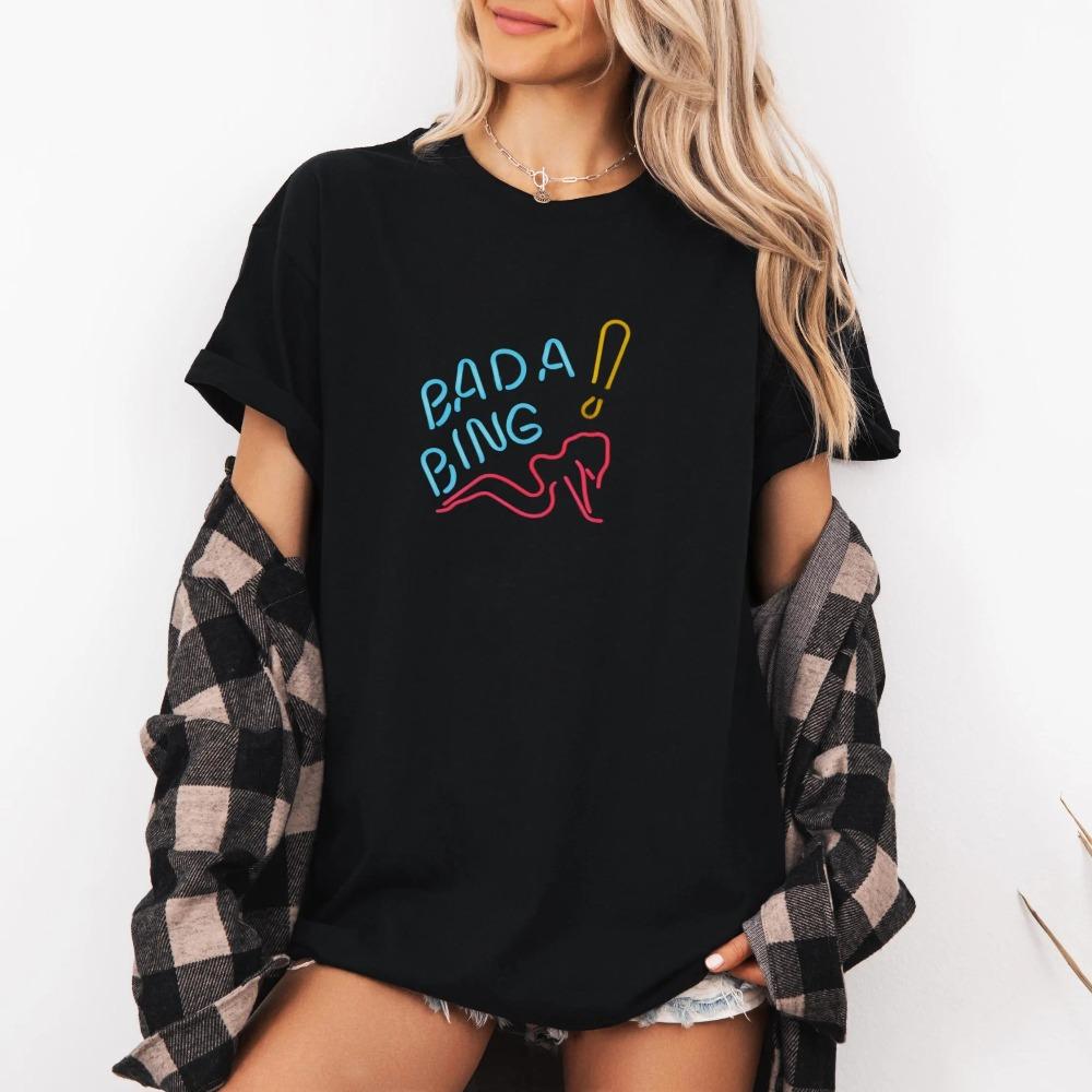 Badabing Tshirt Gangster TV Logo Tshirt Summer New Unisex Casual Cotton Tshirt