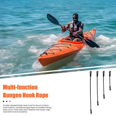 Adjustable Bungee Cord with Hooks Double-Headed Elastic Rope Tie for Secure Fastening Outdoor Camping Flexible Hook Straps for Tents Kayaks Bike Rack