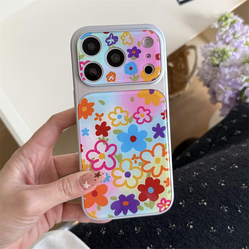 

Милый Цветной Градиентный Цветочный Чехол для Телефона iPhone 17 16 15 14 Pro Max Kawaii Радужный Цветочный Защитный Чехол для Девочек For iPhone 17ProMax