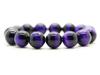 Purple Tiger Eye 14mm Mala Bead Bracelet Natural Stone Power Stone [Sekki] Men's [b340]