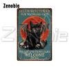 Black Cat Metal Sign Cat On Sewing Machine Funny Vintage Tin Sign Plate Animal Metal Plaque Wall Stickers for Room Decoration