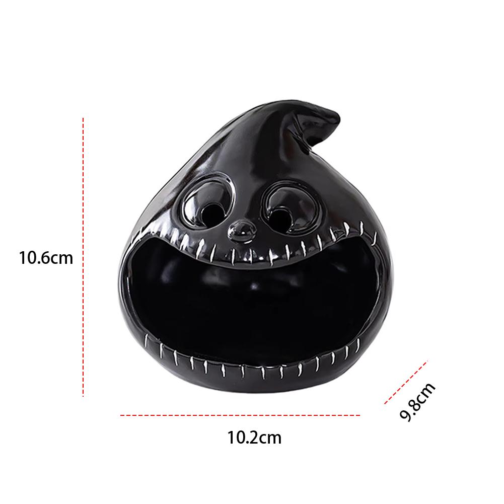 

Halloween Ceramic Ghost Candle Holder Hand-Painted Desktop Candlestick Ornaments Halloween Party Centerpieces Spooky Decor Prop