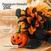 Home Autumnal Atmosphere Decor Halloween Wreath for Front Door, Artificial Fall Maple Leaf Rose Pumpkin Autumn Door Wreath, Harvest Hanging
