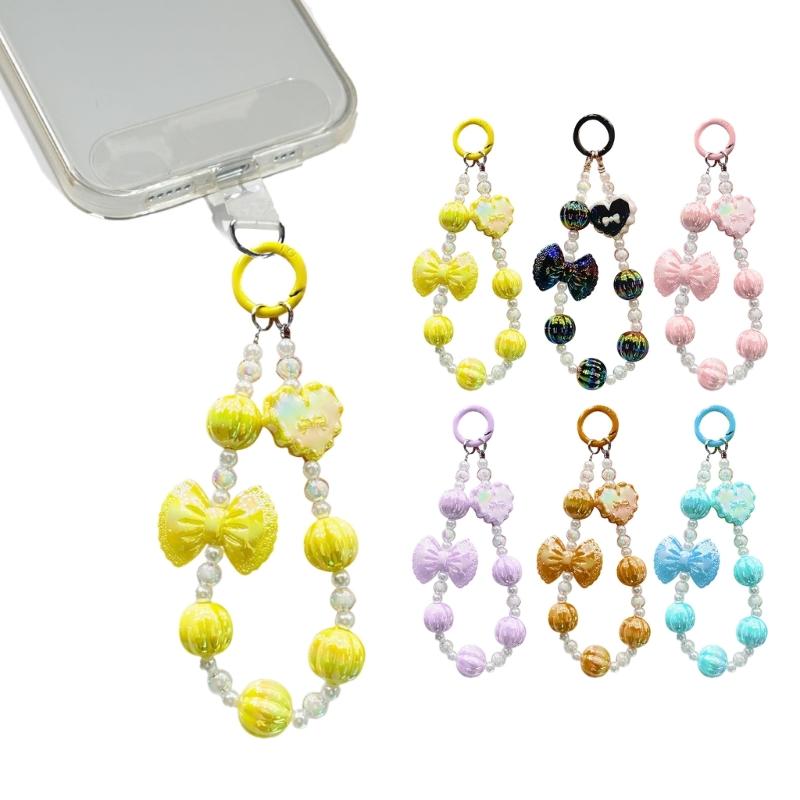 Handmade Beaded Phone Chain Pendant Telephone Lanyard Cellphone Rope Bracelet Fashion Keyring Keychain For Women Jewelry