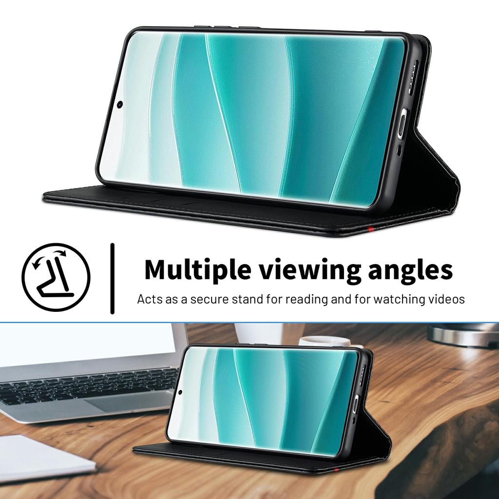 LC.IMEEKE For Xiaomi Redmi Note 14 Pro 4G Case Carbon Fiber Texture Phone Cover Stand Card Holder