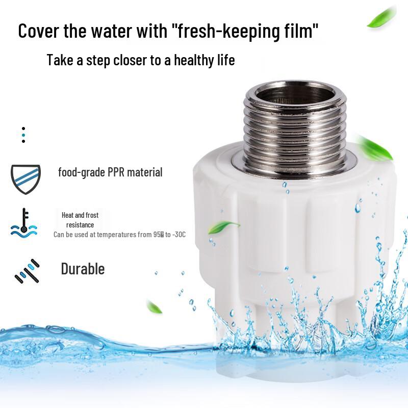 Longdai PPR Water Pipe External Thread Straight Connector