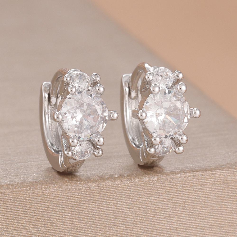 Vintage Fashion Zircon Star Hoop Earrings For Women French Design 14K Gold Plated Chain Earring Punk Cartilage Piercing Jewelry