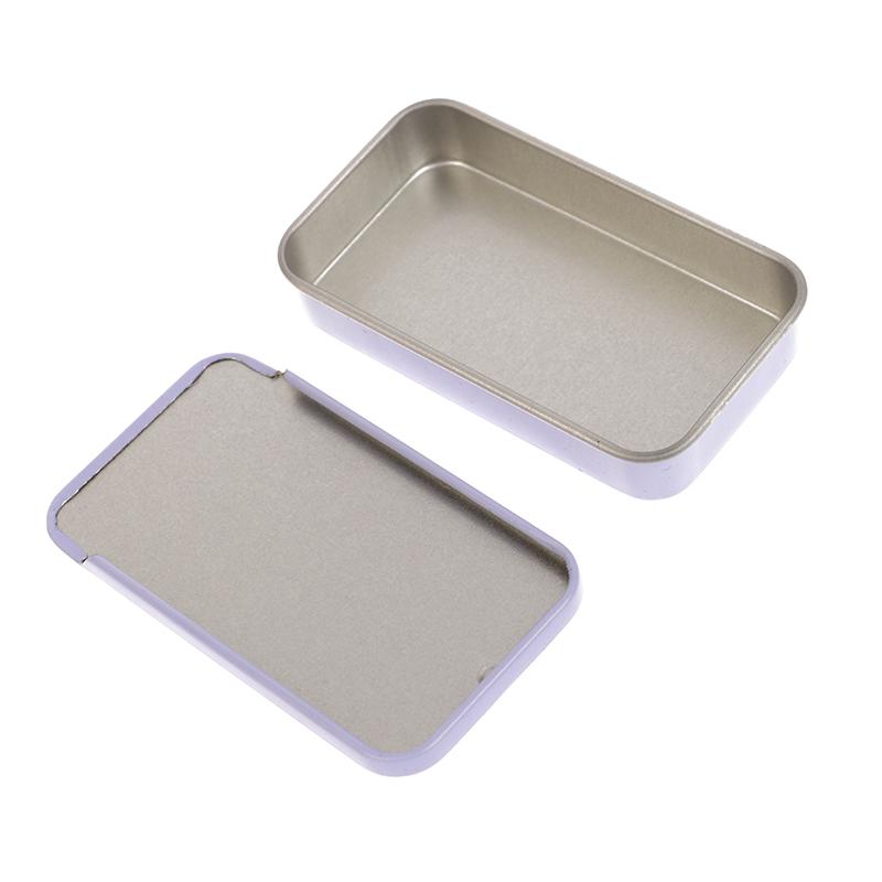 Tinplate Mini Iron Box Slide Rectangular Empty Tins Storage Box Jewelry Pill Cases Portable Box Container Organizer