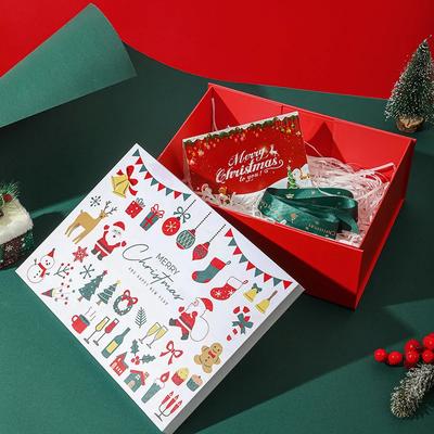 Christmas Day Decorated Paper Boxes Fashionable Colour Printing Storage Gift Boxes for Santa Claus Sweet Socks Paper Packaging