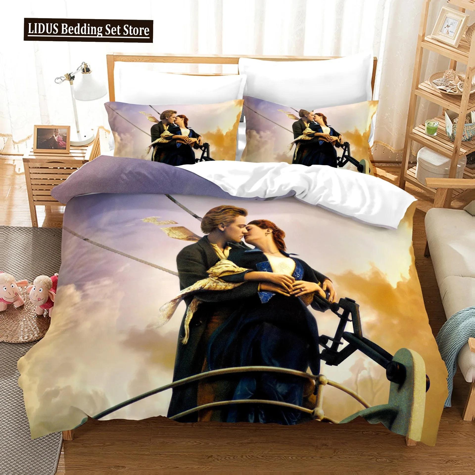 

Titanic Jack And Rose Beding Set Soft with Soft Fabric Duvet Cover Sets Warm Comforter Bed Quen King Single Sized Dimensions Dropship 100*200cm Single