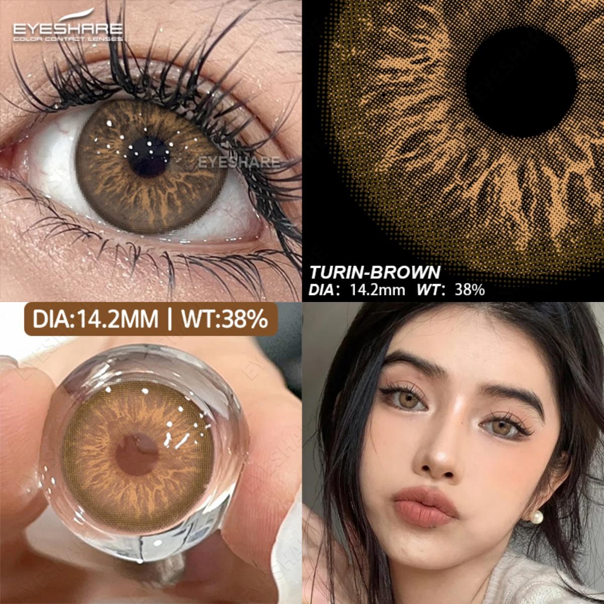 EYESHARE Новые цветные контактные линзы Синие контактные линзы Коричневые линзы для очков — фото 15