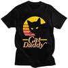 Custom Cat Daddy T Shirt for Men Tshirt Leisure Tee Short Sleeve Fathers Day Gift T-shirts Loose Fit Clothing Gift