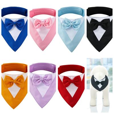 Pet Bow Tie Dog Collar Tuxedo Bandana Adjustable Formal Puppy Triangular Neck Wear for Wedding Birthday Dress-up Cosplay Party