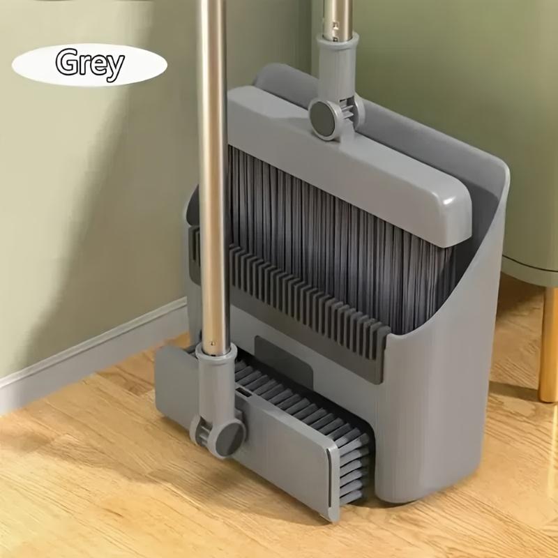 Durable Broom And Dustpan Set Non-Stick Hair Design Heavy Duty Cleaning Tools For Home Floor Kitchen Multi-Surface Use With Thickened Handle