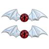 Gothic Hair Clip Set of 2 with Bat Wing Shape and Raised Red Eyeball Decors, Cosplay Barrettes for Theme Party, Stage Show and Party Photo