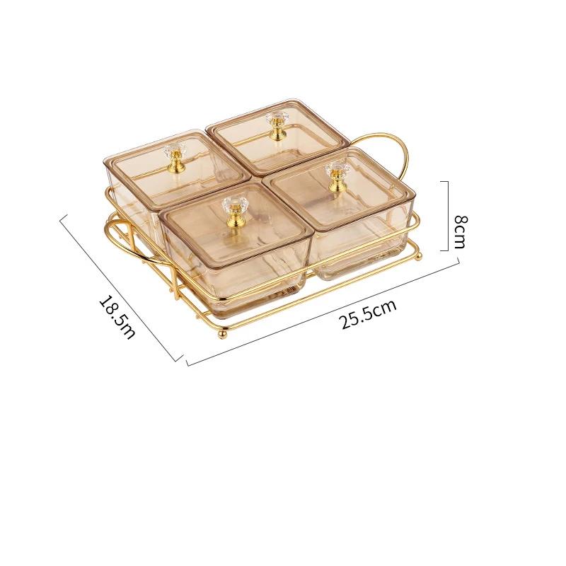 Nordic Fruit Dessert Snacks Bowl Salad Food Nuts Storage Tray With Lid Glasses Dishes Serving Bowl For Party Cake Holder Set