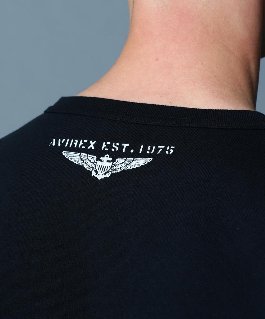 AVIREX TOP GUN WAPPEN CREW NECK Top Gun Patch XL T-SHIRT (WEB&DEPOT Exclusive) T-Shirt, 010, Black, 783-3934021