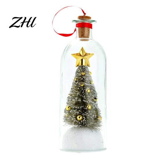 Schneeflocken-Stechpalmen-Ornamente Aufnehmbare Weihnachtsbaum-Flaschenpost, Sprachaufnahme Feiertags-Andenken Dekoration für den Eingangsbereich mit