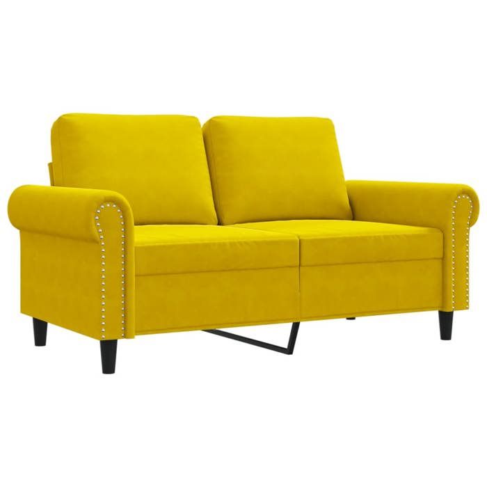 VidaXL Canapé à 2 places Jaune 120 cm Velours 359525