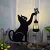 Outdoor, Household, Waterproof, Lawn, Floor Mounted, Iron Art, Cat Animal Shaped, Courtyard Garden Decoration, Solar Lights