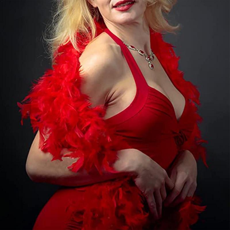 Feather Boa Turkey Pink Feather Decoration Soft Party Costume Accessories Girls Dress Up Costume For Cosplay Halloween Party