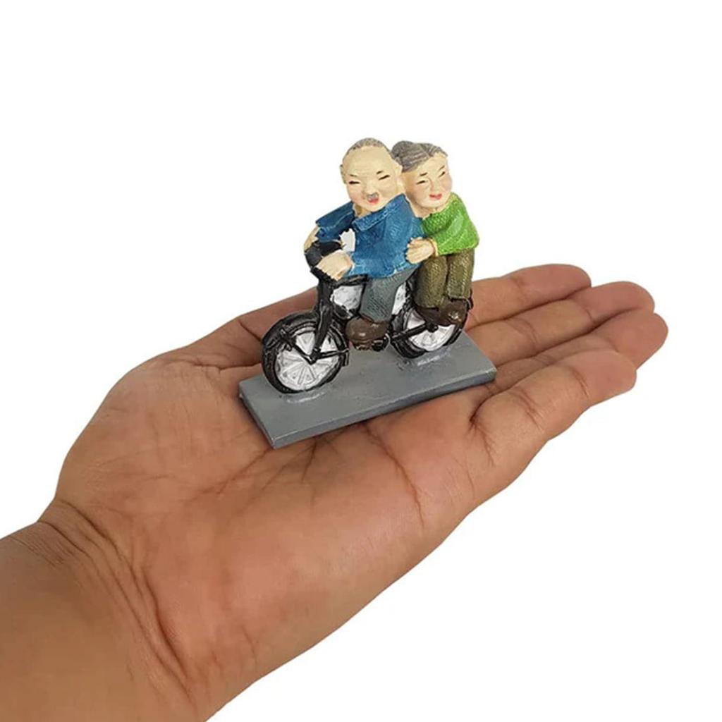 Romantic Lovely Couple Sitting On Cycle Gift for Girlfriend Boyfriend Husband Wife Miniature Statue Figurine
