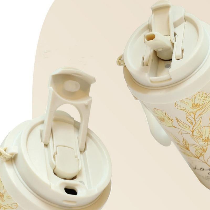 Taza Termo de 500ml Taza de Café Aislada Termo de Acero Inoxidable Taza Frío/Calor Taza de Doble Pared con Pajita Taza de Viaje Térmica para Hielo