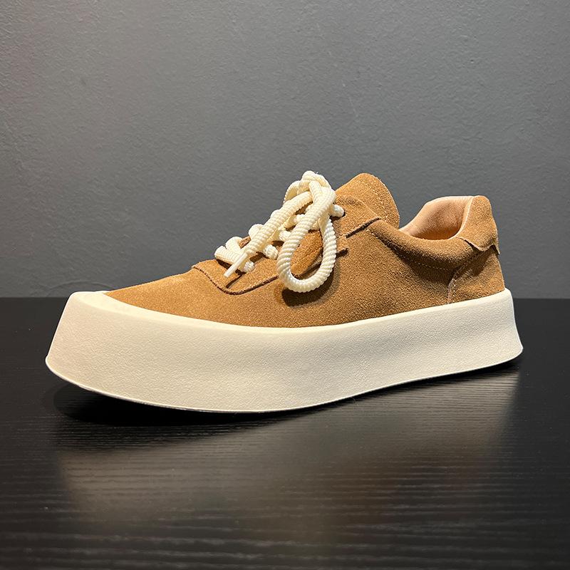 

Японские уличные ретро-кеды для скейтбординга 2024 года, новые мужские туфли на платформе, универсальные дышащие низкие кроссовки для скейтбординга 8008-B 44 светло-коричневого