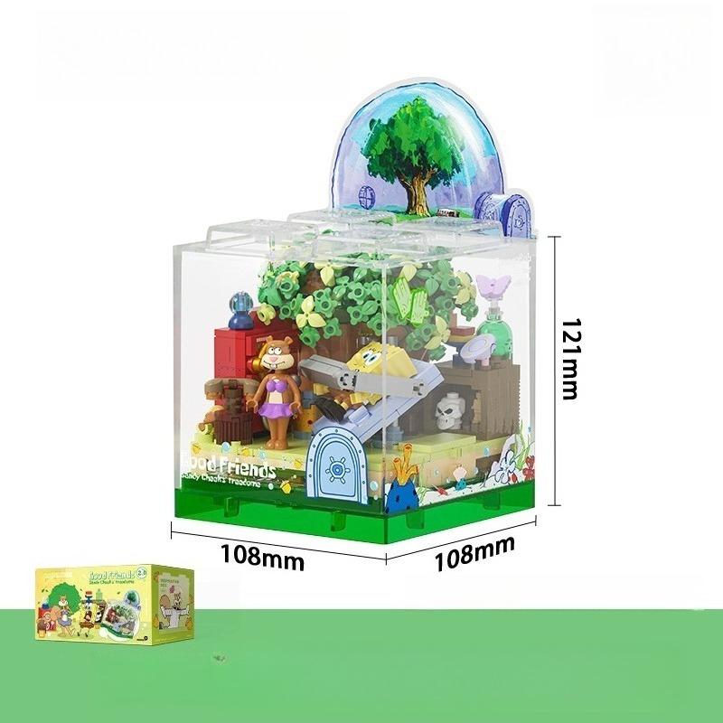 Spongebob Pineapple House Building Blocks Creative Puzzle Handmade Assembled Restaurant Trendy Toy Model Ornament Gift