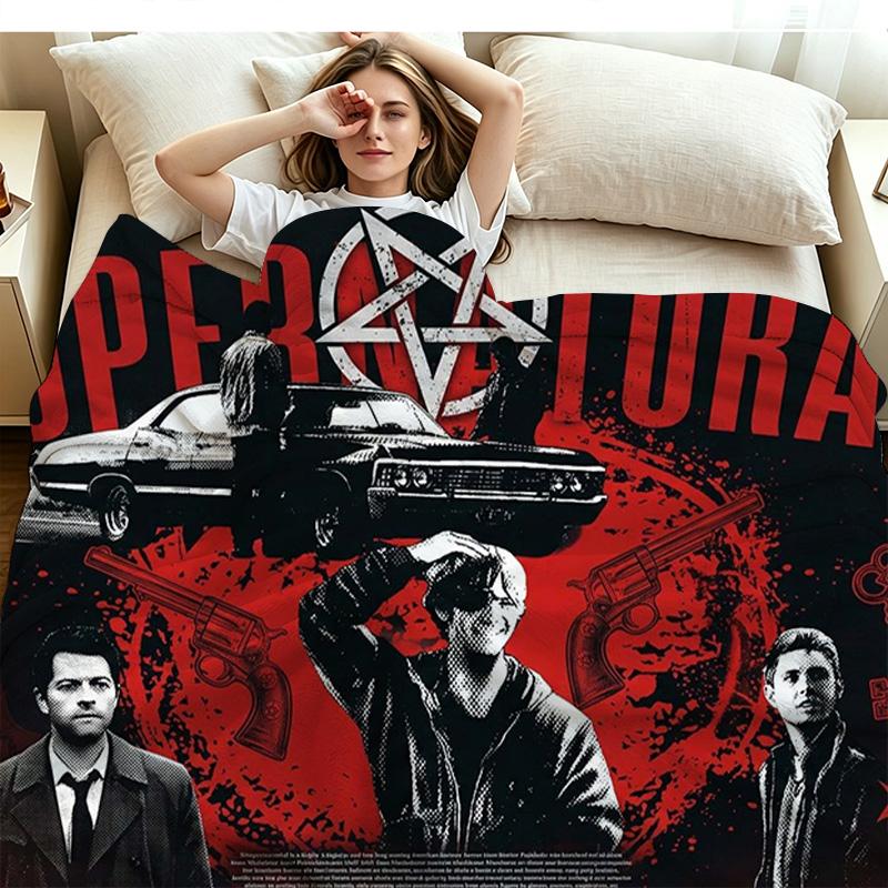 Supernatural Print Flannel Blanket High Quality Warm Comfortable Cover for All Seasons Perfect for Gifts Home Decor