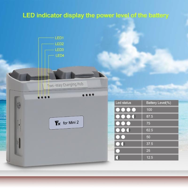 Two Way Charging Hubs for Mini 4K/2 Drones Battery Charging Charging Two Batteries for Mini 4K/2 Drones Accessories