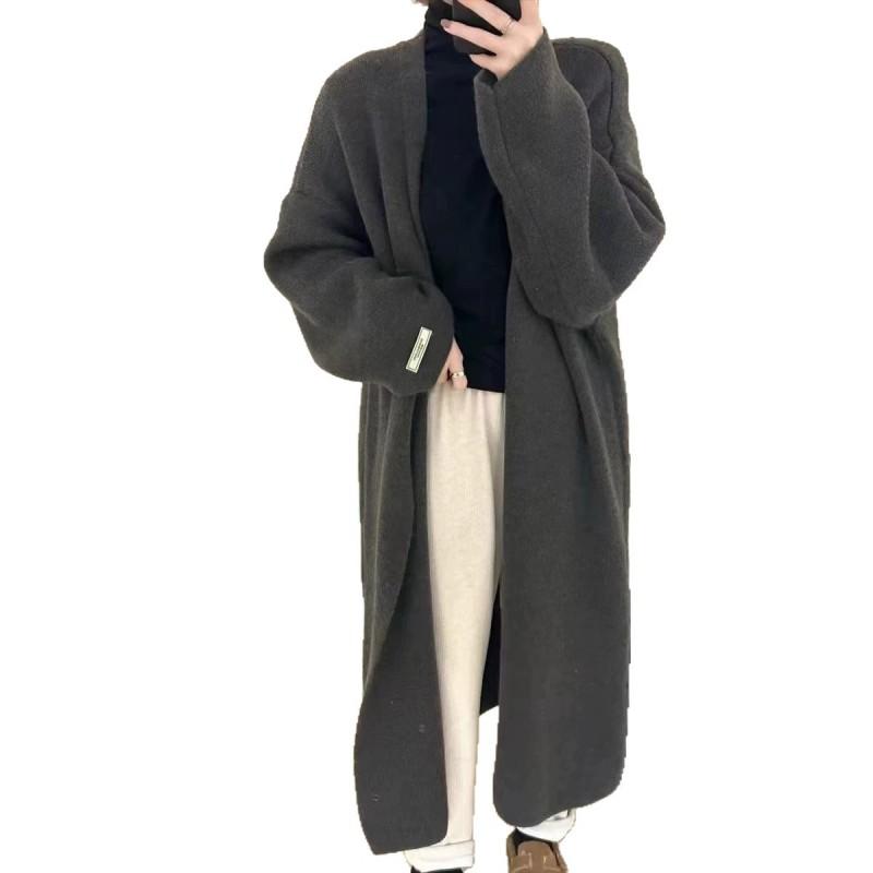 Womens Oversized Longline Knit Cardigan Sweater Loose Fit V-Neck Winter Warm Casual Outerwear