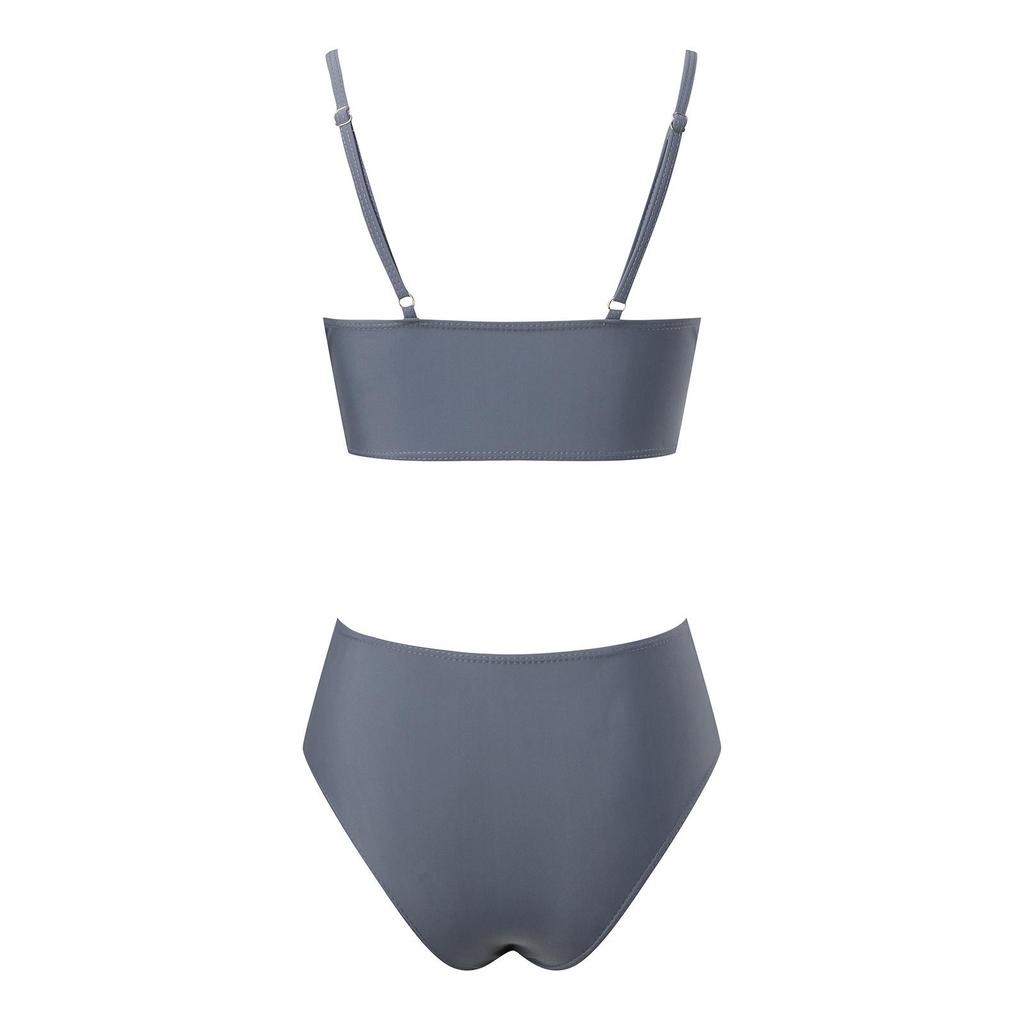 Heiß verkaufender einfarbiger Cross-Over Softcup-Bikini – Damen Europäische & Amerikanische Sexy Bademode