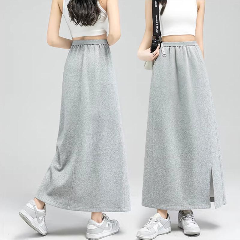 Maternity High-Waisted Flowy A-Line Fishtail Midi Skirt XL