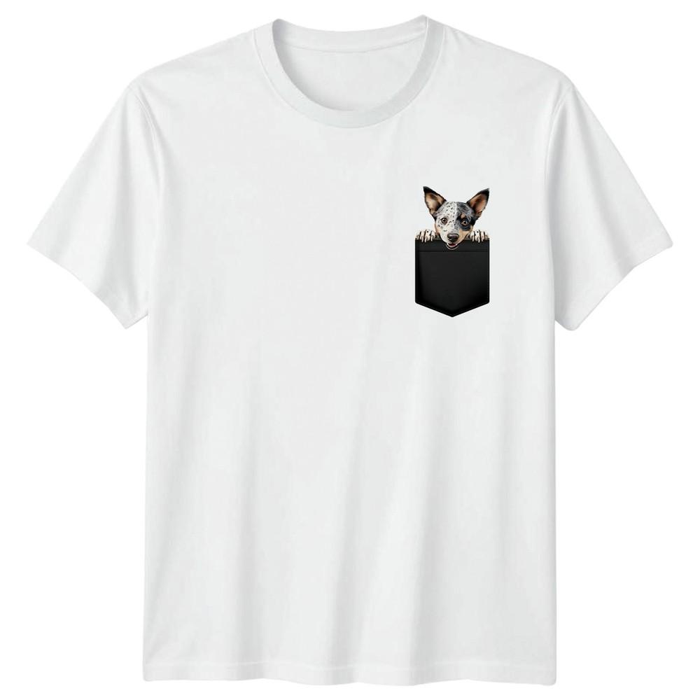 Australian Cattle Dog Puppy Pocket Animals Dogs Graphic Unisexs Unisexs Unisex Top S